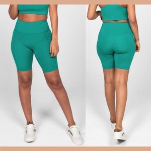 NEW Girlfriend Collective High Waisted Bike Biker Shorts in Saguaro [ XS‎ ]